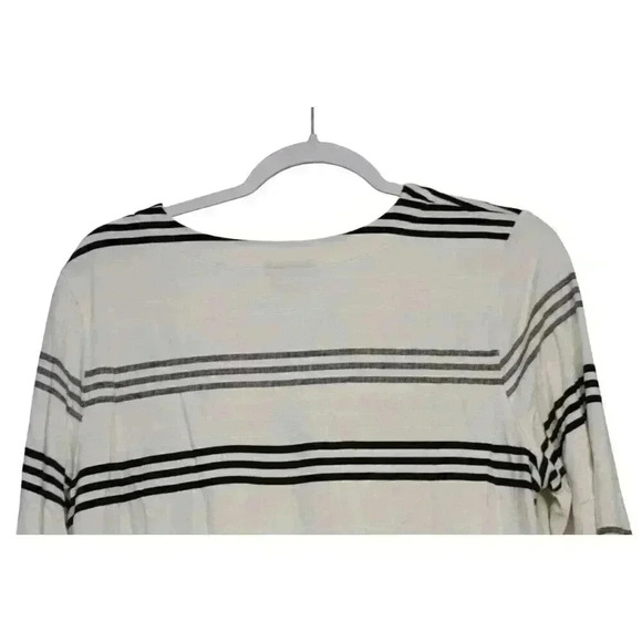 J Jill Wearever Collection Blouse Size Medium Striped Lagenlook Tunic 3/4 Sleeve - Picture 9 of 12